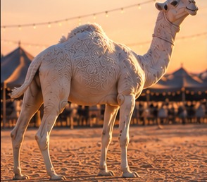 A white Wadha camel